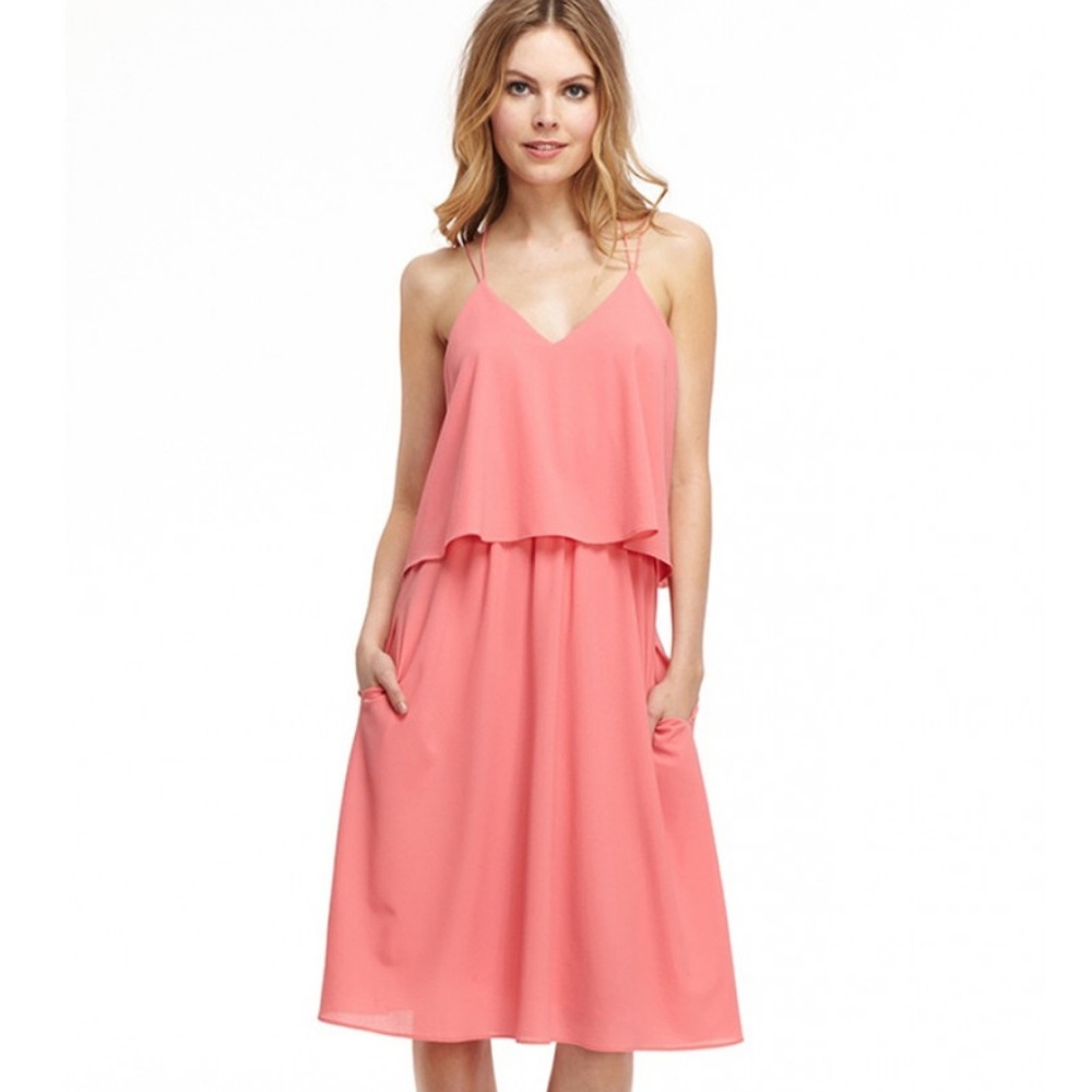 Pink poppy dress + cross straps | Cooper & Ella